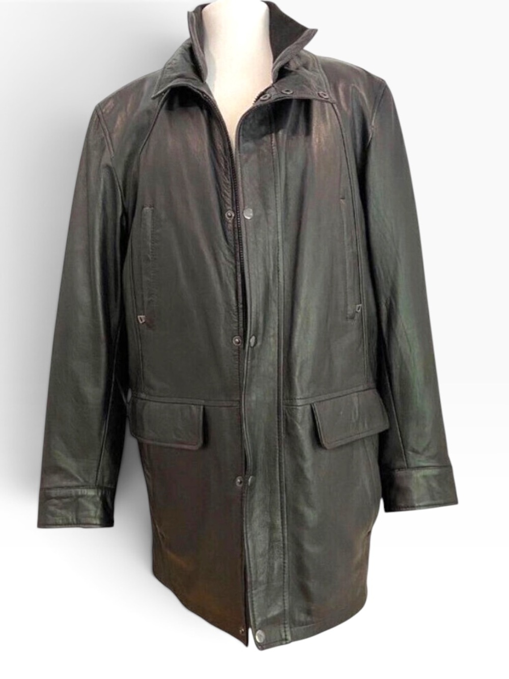 Danier Mens M Black Leather Jacket Thinsulate Insulation & Quilted Plaid medium